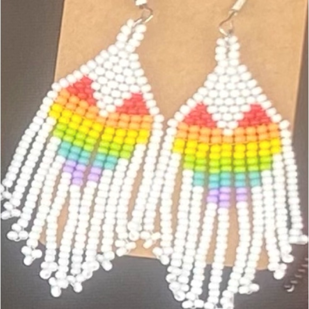 Handmade Beaded Pride Earrings